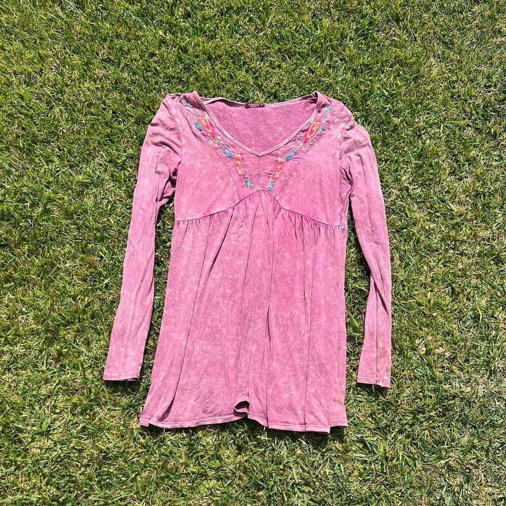 T Party Long top v neck women’s size Large y2k
